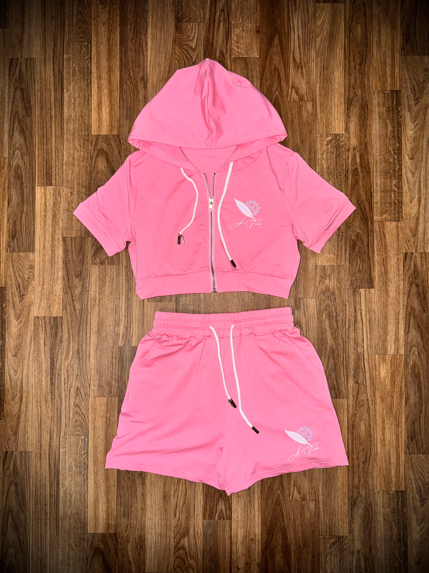 Croptop Hoodie shorts set