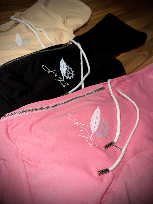 Croptop Hoodie shorts set