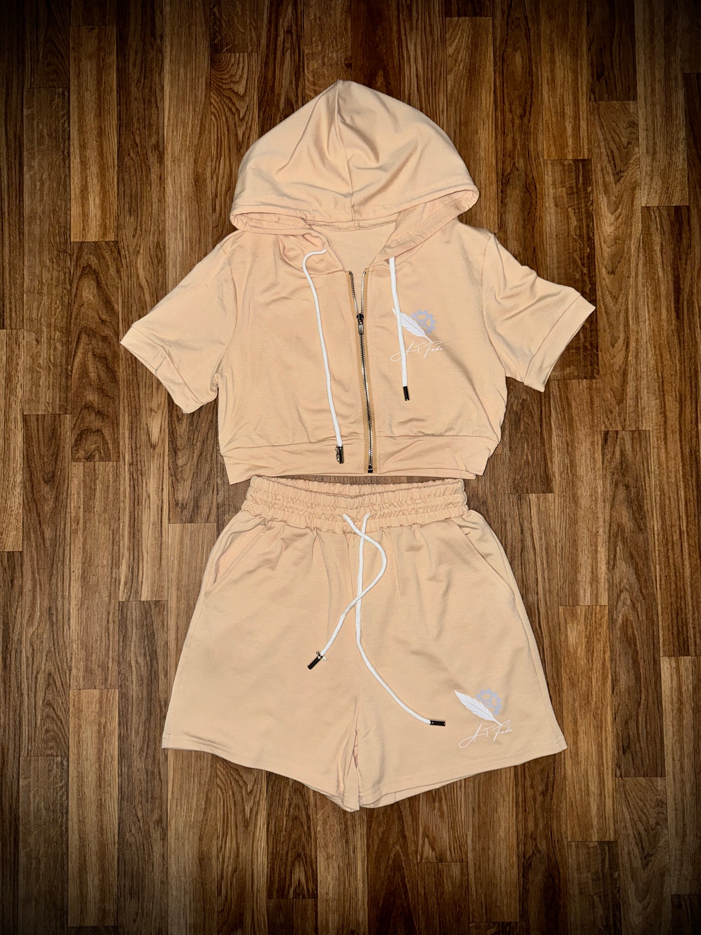 Croptop Hoodie shorts set